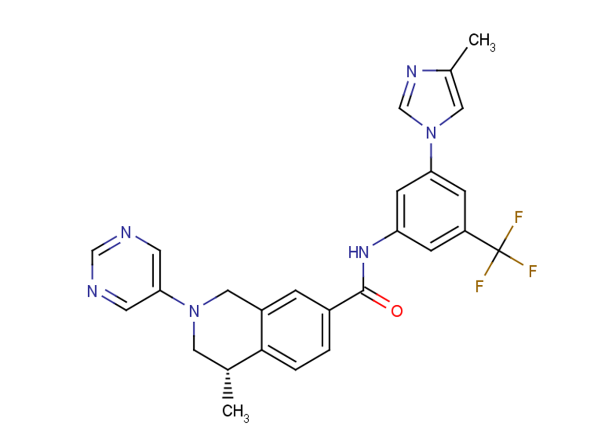 (S)-4-methyl-N-(3-(4-methyl-1H-imidazol-1-yl)-5-(trifluoromethyl)phenyl)-2-(pyrimidin-5-yl)-1,2,3,4-tetrahydroisoquinoline-7-carboxamideͼƬ