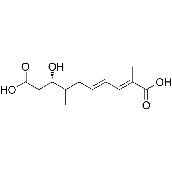 (2E,4E)-8-Hydroxy-2,7-dimethyl-decadien-(2,4)-disaeure-(1,10)-dioic acid图片