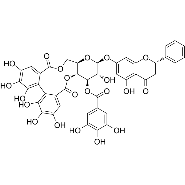 Pinocembrin 7-O-[3''-O-galloyl-4'',6''-hexahydroxydiphenoyl]--D-glucosideͼƬ