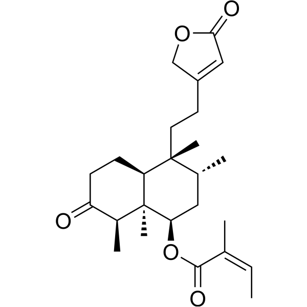 (Z)-(1R,3R,4R,4aS,8R,8aR)-3,4,8,8a-Tetramethyl-7-oxo-4-(2-(5-oxo-2,5-dihydrofuran-3-yl)ethyl)decahydronaphthalen-1-yl 2-methylbut-2-enoateͼƬ