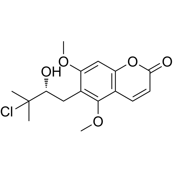 (+)-6-(3-Chloro-2-hydroxy-3-methylbutyl)-5,7-dimethoxycoumarinͼƬ