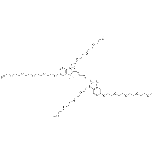 N-(m-PEG4)-N'-(m-PEG4)-O-(m-PEG4)-O'-(propargyl-PEG4)-Cy5ͼƬ