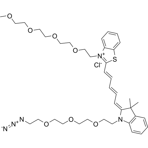 N-(azide-PEG3)-N'-(m-PEG4)-Benzothiazole Cy5ͼƬ