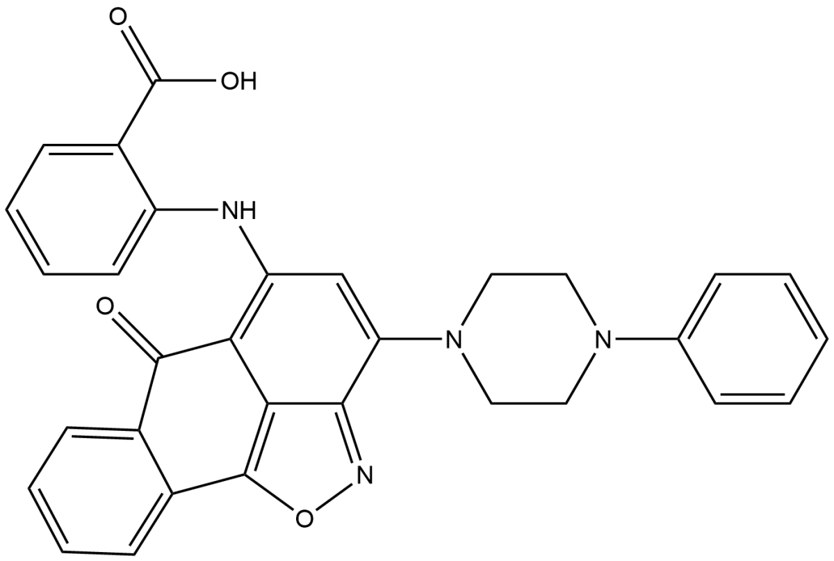 2-{[6-OXO-3-(4-PHENYLPIPERAZINO)-6H-ANTHRA[1,9-CD]ISOXAZOL-5-YL]AMINO}BENZOIC ACIDͼƬ