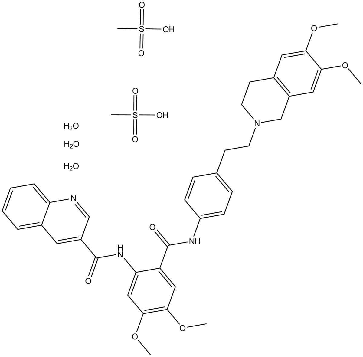 Tariquidar methanesulfonate,hydrate图片