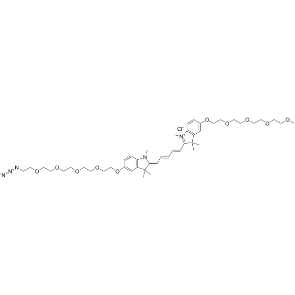 N-methyl-N'-methyl-O-(m-PEG4)-O'-(azide-PEG4)-Cy5图片