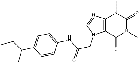 N-(4-sec-butylphenyl)-2-(1,3-dimethyl-2,6-dioxo-1,2,3,6-tetrahydro-7H-purin-7-yl)acetamide(5861528)ͼƬ