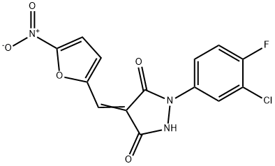 1-(3-chloro-4-fluorophenyl)-4-[(5-nitro-2-furyl)methylene]-3,5-pyrazolidinedione(5844409)ͼƬ