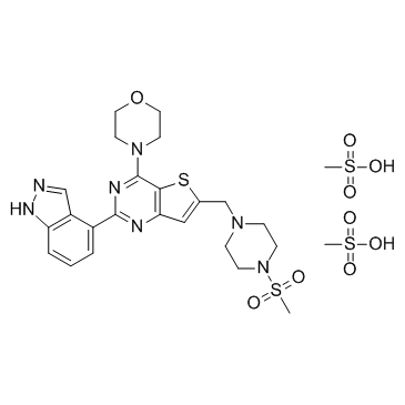 Pictilisib dimethanesulfonate(GDC-0941 dimethanesulfonate GDC-0941 2 MeSO3H salt)ͼƬ