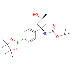 tert-butylN-[trans-3-hydroxy-3-methyl-1-[4-(4,4,5,5-tetramethyl-1,3,2-dioxaborolan-2-yl)phenyl]cyclobutyl]carbamateͼƬ