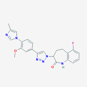 6-Fluoro-3-(4-(3-methoxy-4-(4-methyl-1H-imidazol-1-yl)phenyl)-1H-1,2,3-triazol-1-yl)-4,5-dihydro-1H-benzo[b]azepin-2(3H)-oneͼƬ