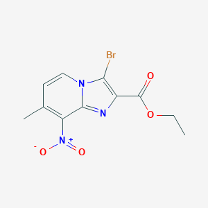 Ethyl 3-bromo-7-methyl-8-nitroimidazo-[1,2-a]pyridine-2-carboxylateͼƬ