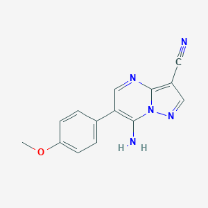 7-Amino-6-(4-methoxyphenyl)pyrazolo[1,5-a]pyrimidine-3-carbonitrileͼƬ