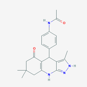 N-[4-(3,7,7-trimethyl-5-oxo-4,5,6,7,8,9-hexahydro-2H-pyrazolo[3,4-b]quinolin-4-yl)phenyl]acetamideͼƬ