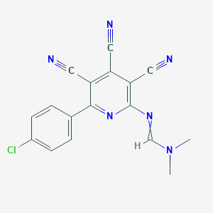 N'-[6-(4-Chlorophenyl)-3,4,5-tricyano-2-pyridinyl]-N,N-dimethyliminoformamideͼƬ