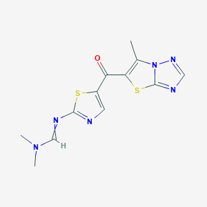 N,N-Dimethyl-N'-{5-[(6-methyl[1,3]thiazolo[3,2-b][1,2,4]triazol-5-yl)carbonyl]-1,3-thiazol-2-yl}iminoformamideͼƬ