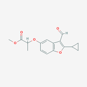 methyl 2-[(2-cyclopropyl-3-formyl-1-benzofuran-5-yl)oxy]propanoateͼƬ