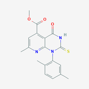 methyl 1-(2,5-dimethylphenyl)-2-mercapto-7-methyl-4-oxo-1,4-dihydropyrido[2,3-d]pyrimidine-5-carboxylateͼƬ