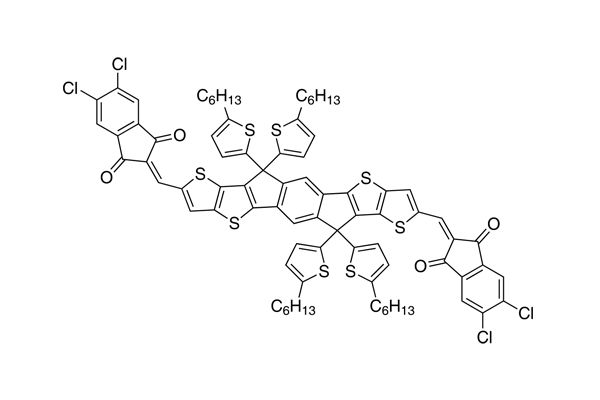 3,9-bis(2-methylene-(5,6-dichloro-1H-indene-1,3(2H)-dione))-5,5,11,11-tetrakis(5-hexylthienyl)-dithieno[2,3-d:2',3'-d']-s-indaceno[1,2-b:5,6-b']dithiopheneͼƬ