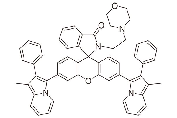 3',6'-bis(1-methyl-2-phenylindolizin-3-yl)-2-(2-morpholinoethyl)spiro[isoindoline-1,9'-xanthen]-3-oneͼƬ
