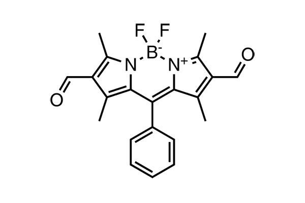 5,5-Difluoro-1,3,7,9-tetramethyl-10-phenyl-5H-4l4,5l4-dipyrrolo[1,2-c:2',1'-f][1,3,2]diazaborinine-2,8-dicarbaldehydeͼƬ