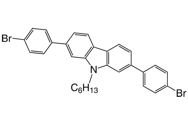 2,7-bis(4-bromophenyl)-9-hexyl-9H-carbazoleͼƬ